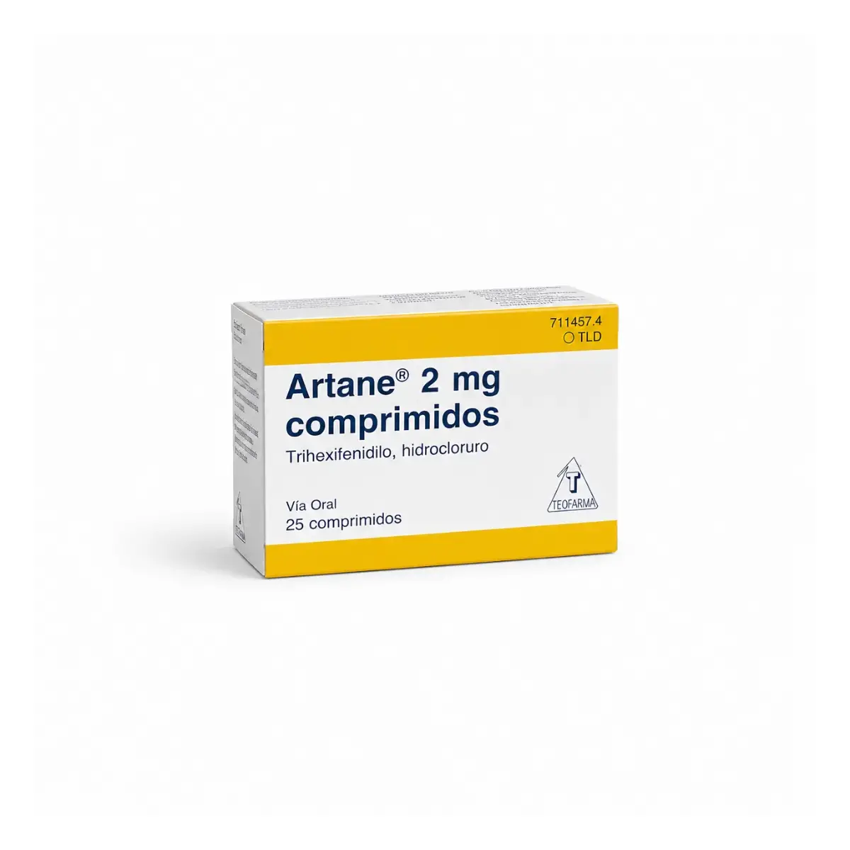 Артан (Artane) — тригексифенидил (в форме гидрохлорида) 2 мг, таблетки, 25 таблеток