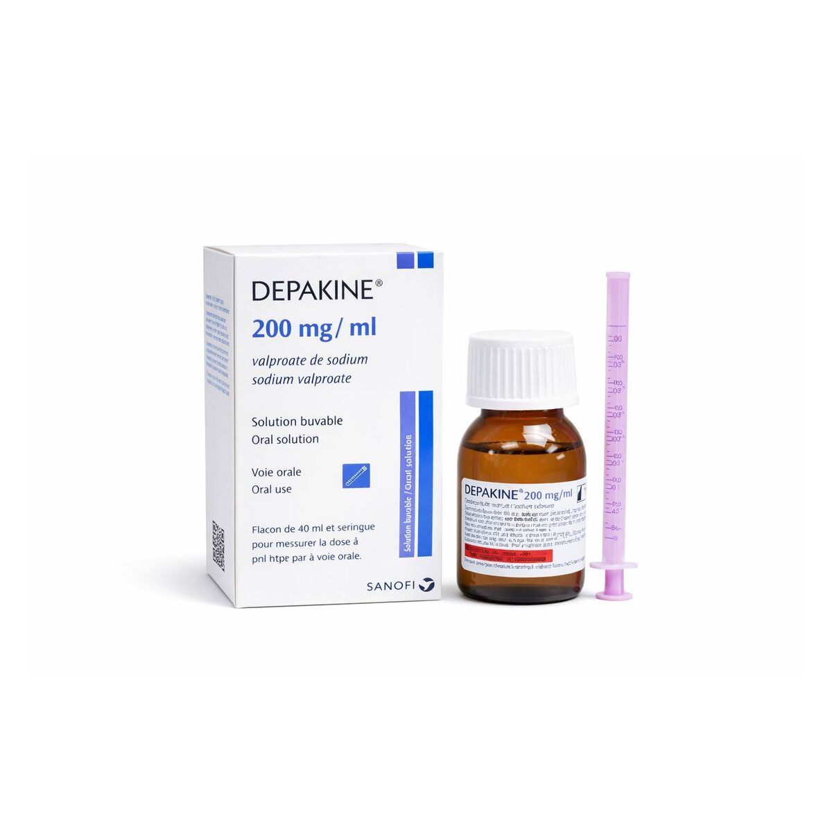 Депакин (Depakine) — Вальпроат натрия, 200 мг/мл, раствор для приёма внутрь, 40 мл