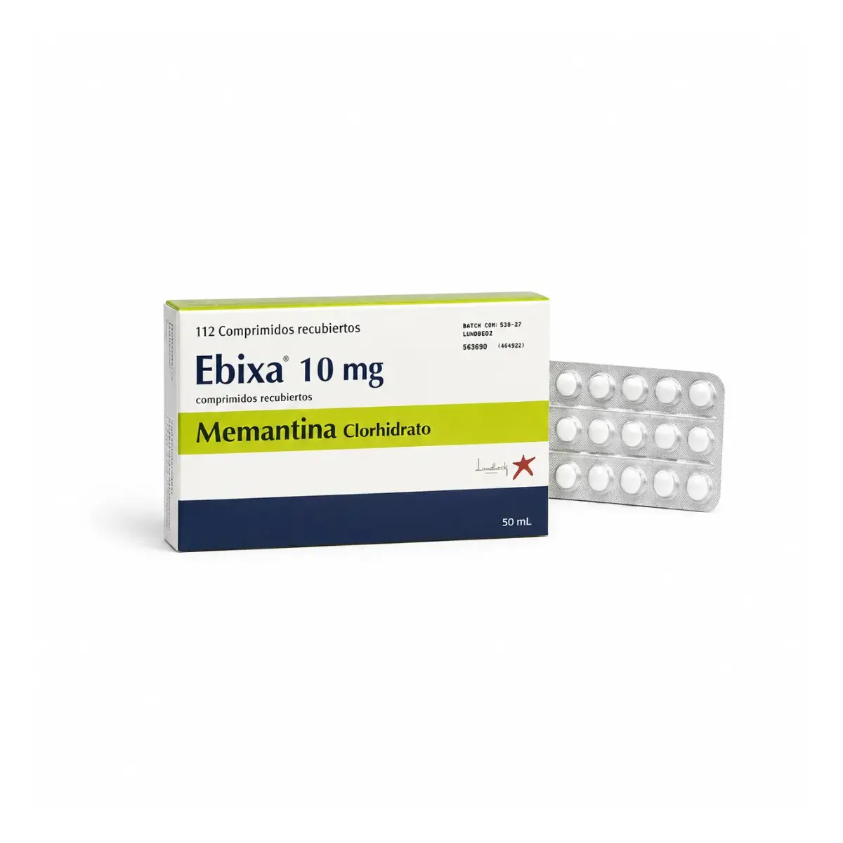 Эбикса (Ebixa) — мемантина гидрохлорид, 10 мг, таблетки, 112 шт