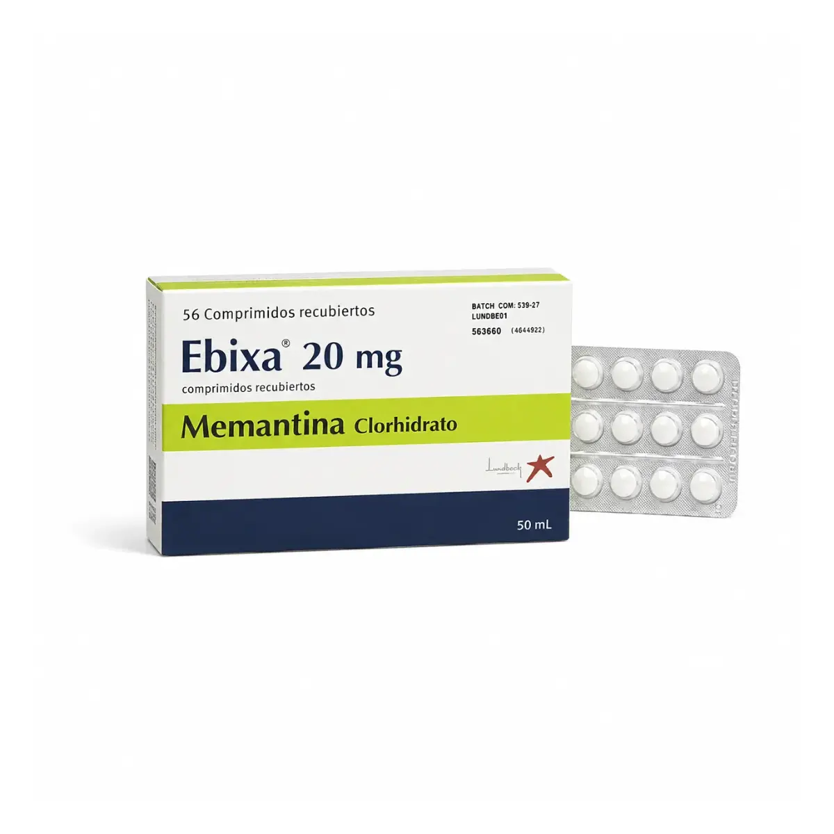 Эбикса (Ebixa) — мемантина гидрохлорид, 20 мг, таблетки, 56 шт