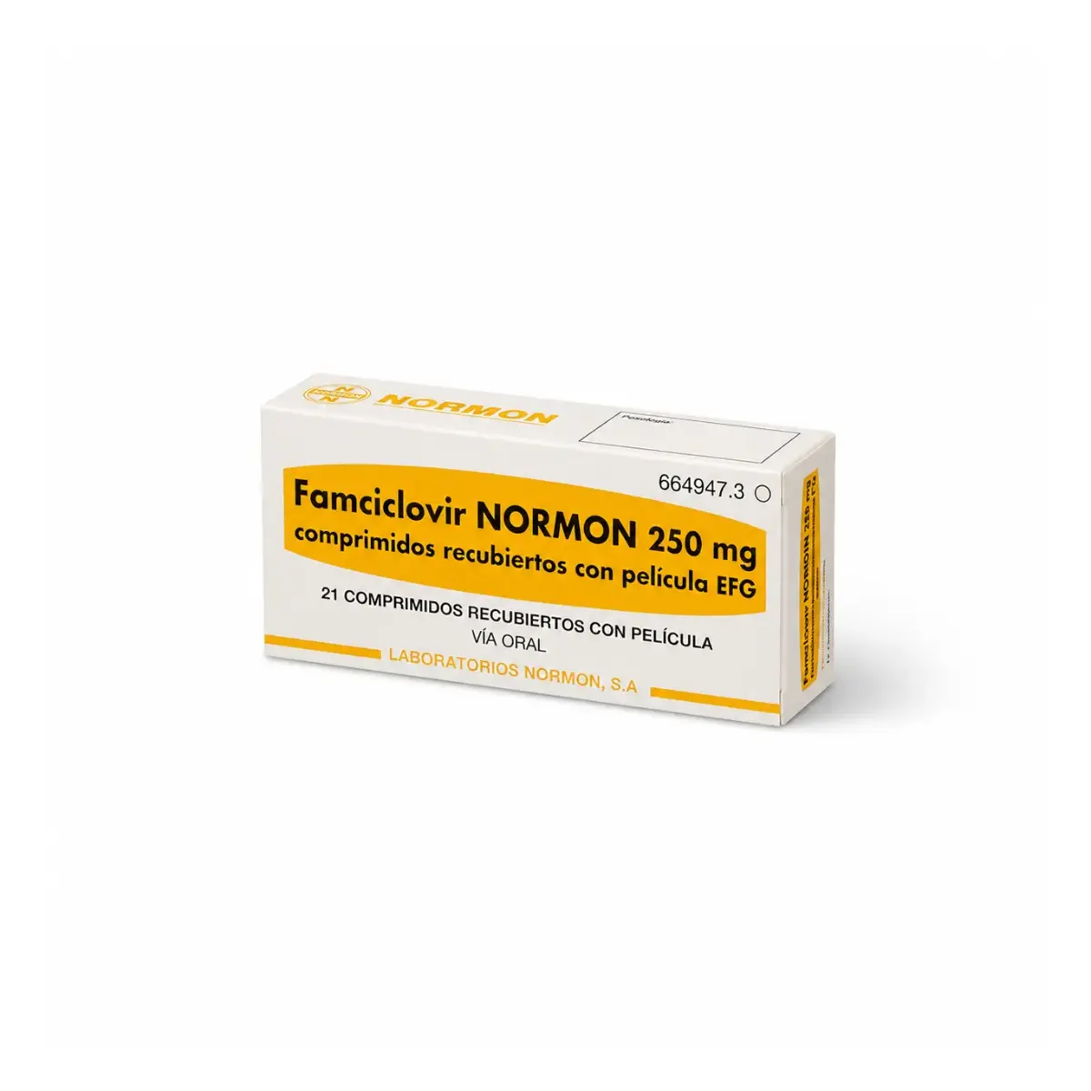 Фамцикловир Normon 250 мг таблетки, покрытые плёночной оболочкой, 21 таблетка