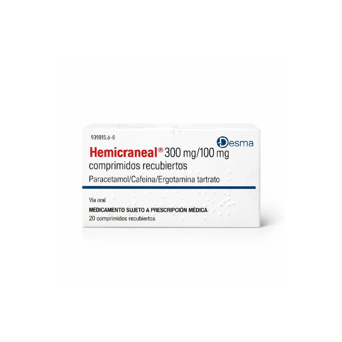 Гемикранеал (Hemicraneal) — парацетамол + кофеин + эрготамин, таблетки, 20 таблеток