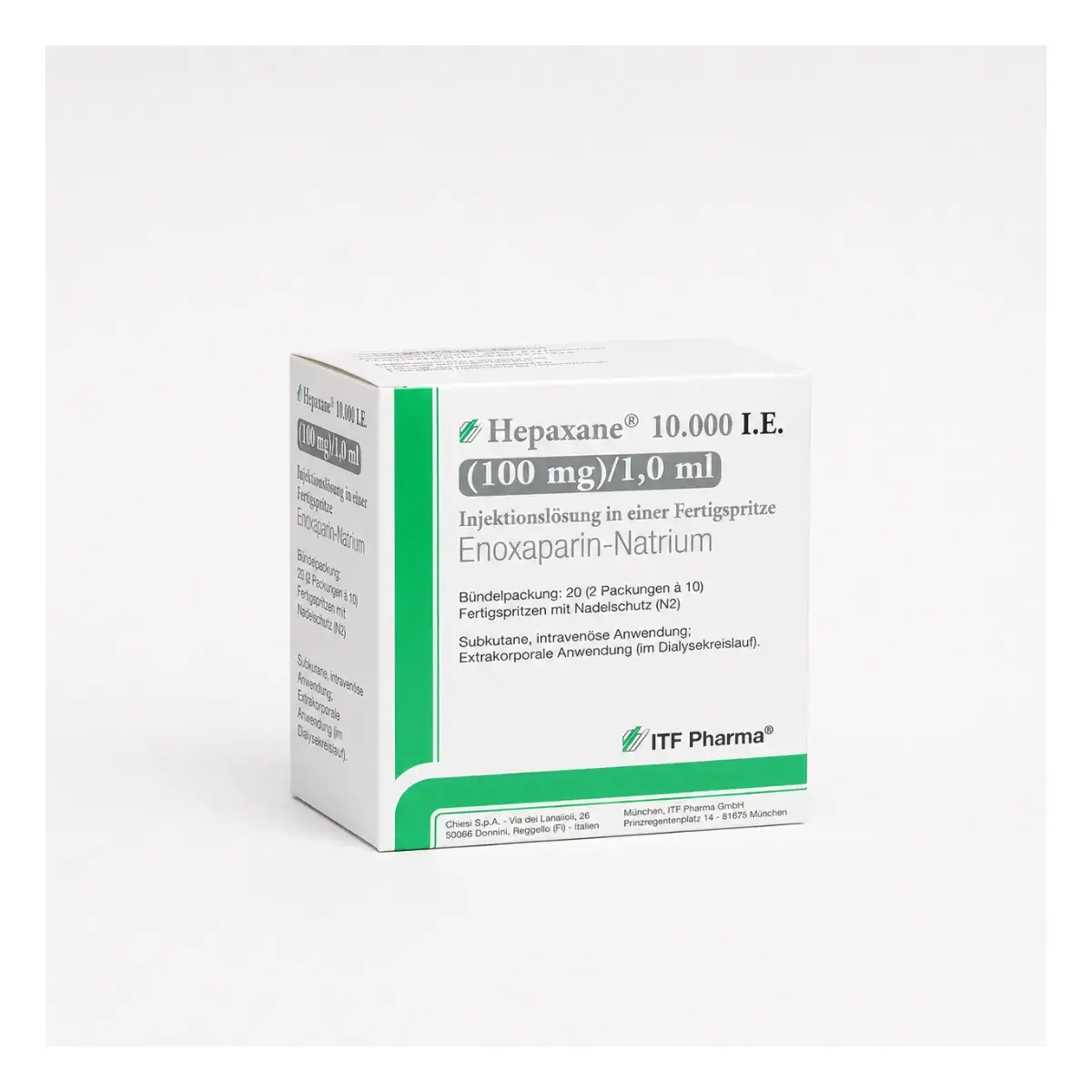 Гепаксан (Hepaxane) 10 000 МЕ (100 мг)/1 мл — раствор для инъекций, 2 шприца