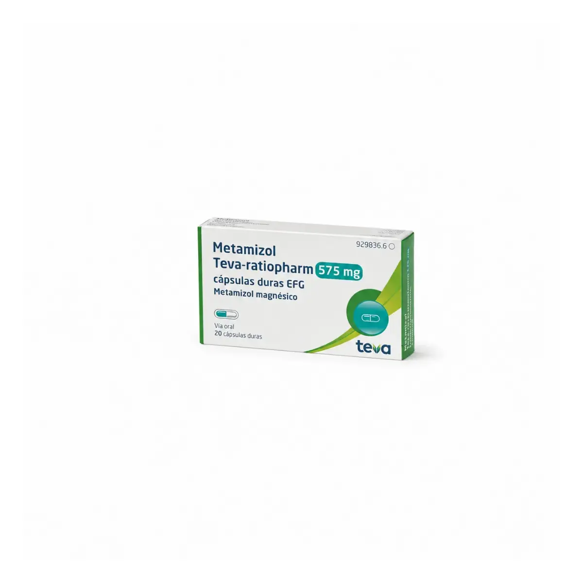 Метамизол Тева-ратиофарм (Metamizole Teva-ratiopharm) 575 мг — капсулы, 20 капсул