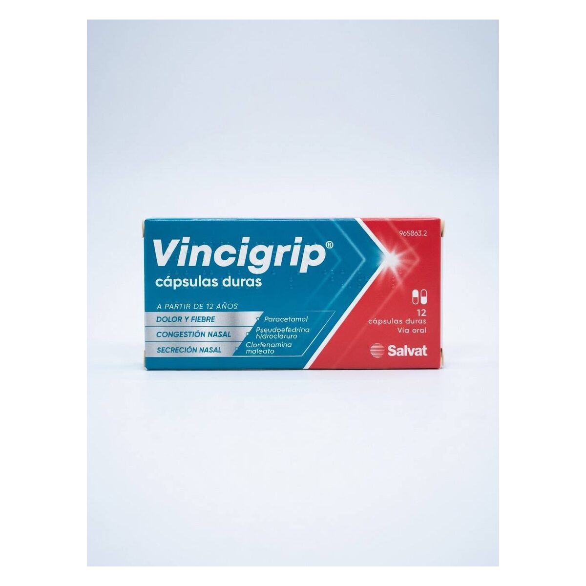 Винцигрип (Vincigrip) — парацетамол, псевдоэфедрина гидрохлорид, хлорфенирамина малеат, капсулы, 12 капсул